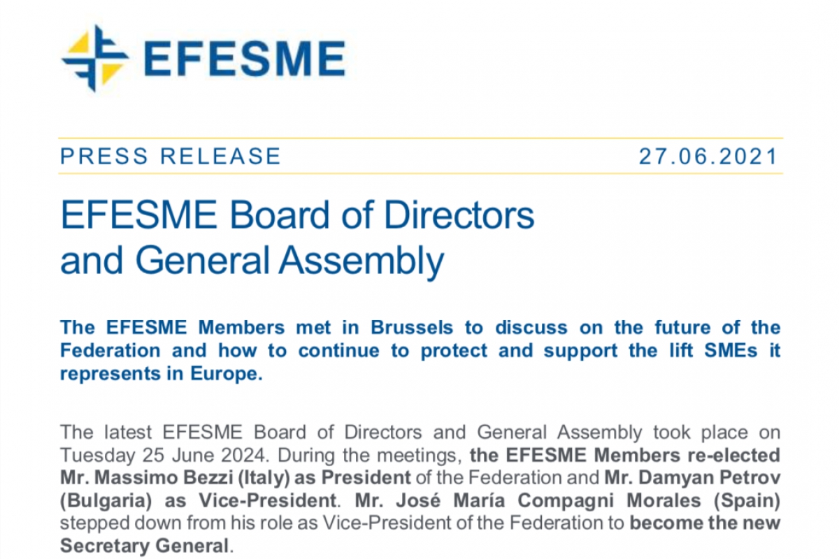 EFESME Board of Directors and General Assembly - 25 June 2024