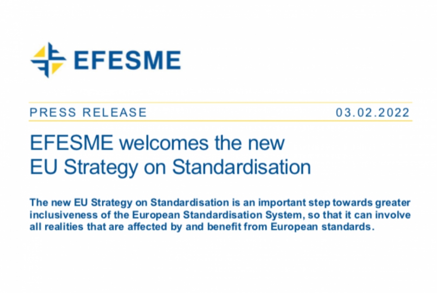 EFESME welcomes the new EU Strategy on Standardisation
