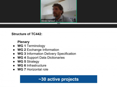 Mr. Daniaud detailing the structure of CEN TC 442 - Building Information Modelling (BIM)